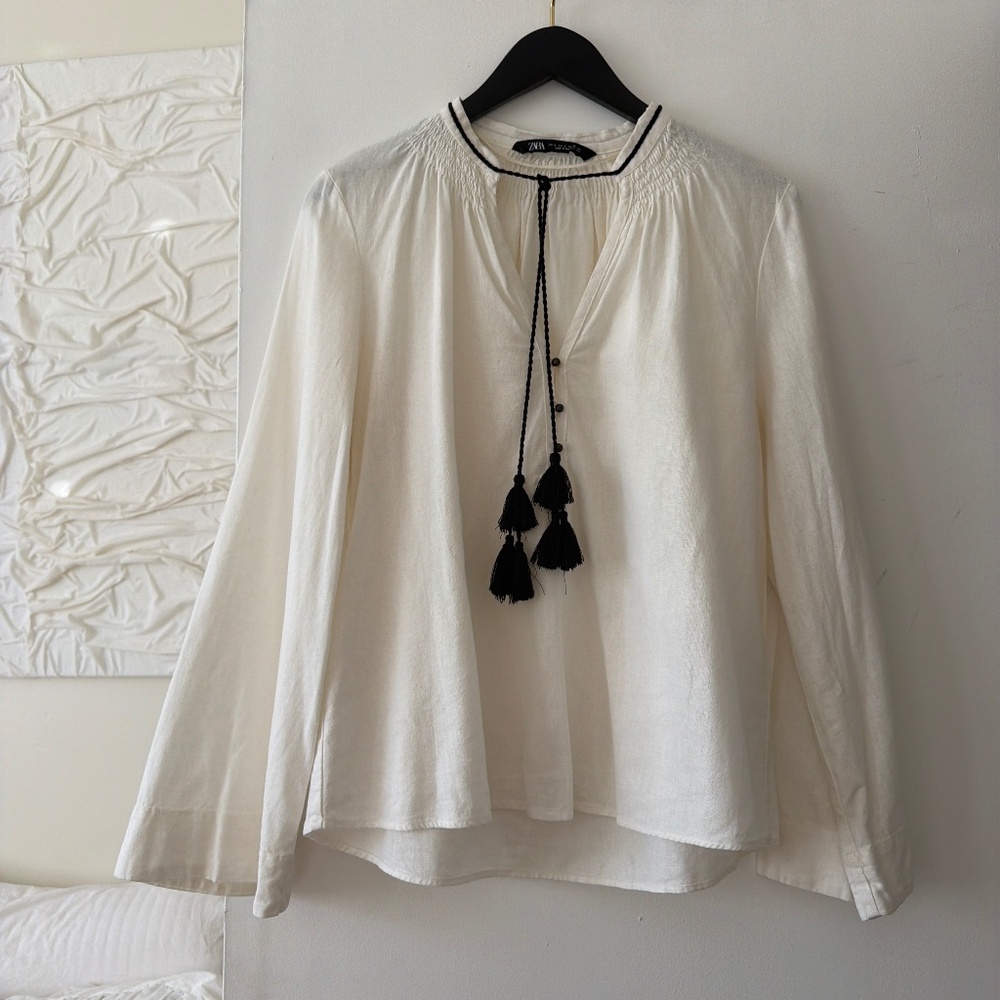 White linen shirt